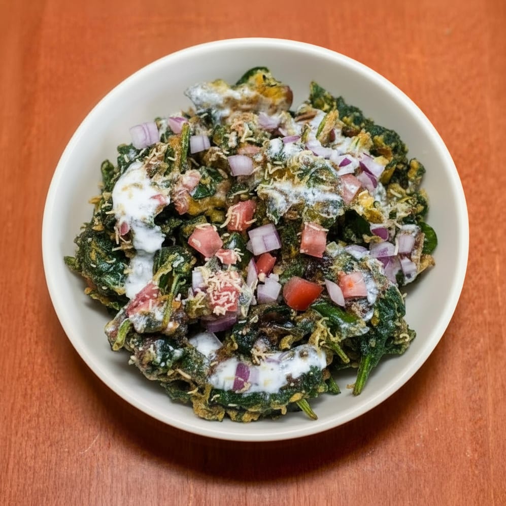 Crispy Palak Chaat.