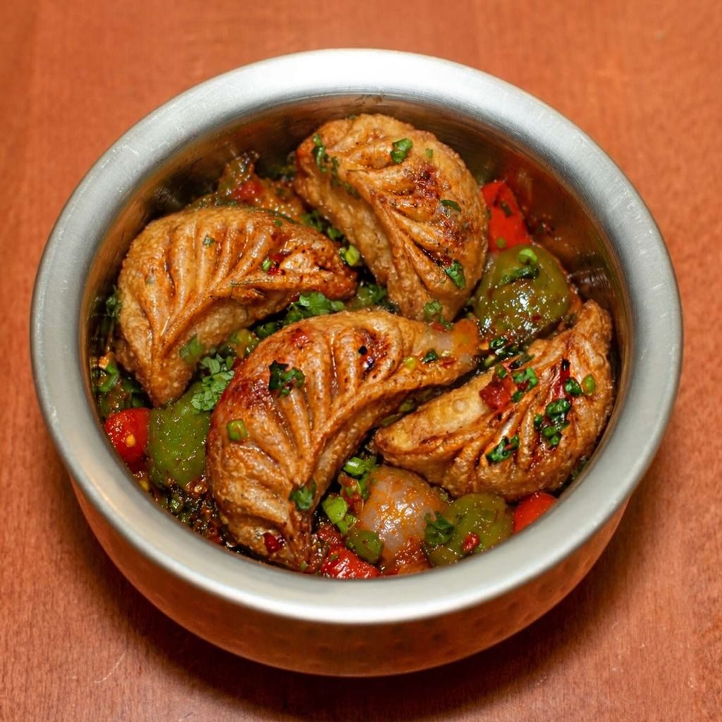 Chicken (Fry Chili) Momos.