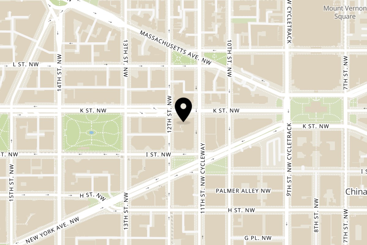 Map showing the location of Himalayan Doko on 1108 K Street Northwest in Washington
